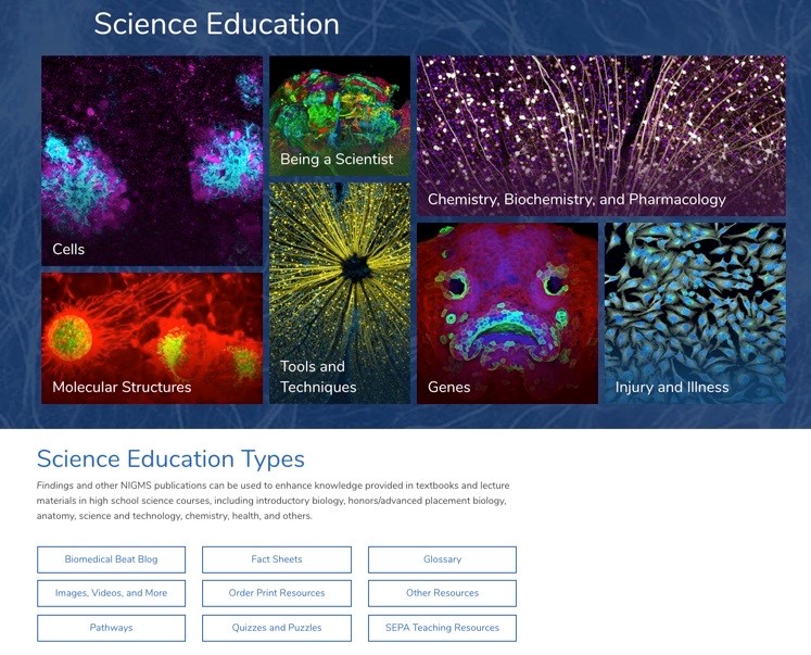 The NIGMS Science Education webpage.