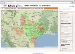 Screen shot of the Texas Pandemic Flu Simulator site